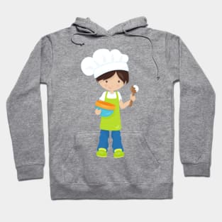 Baking, Baker, Bakery, Apron, Cute Boy, Brown Hair Hoodie